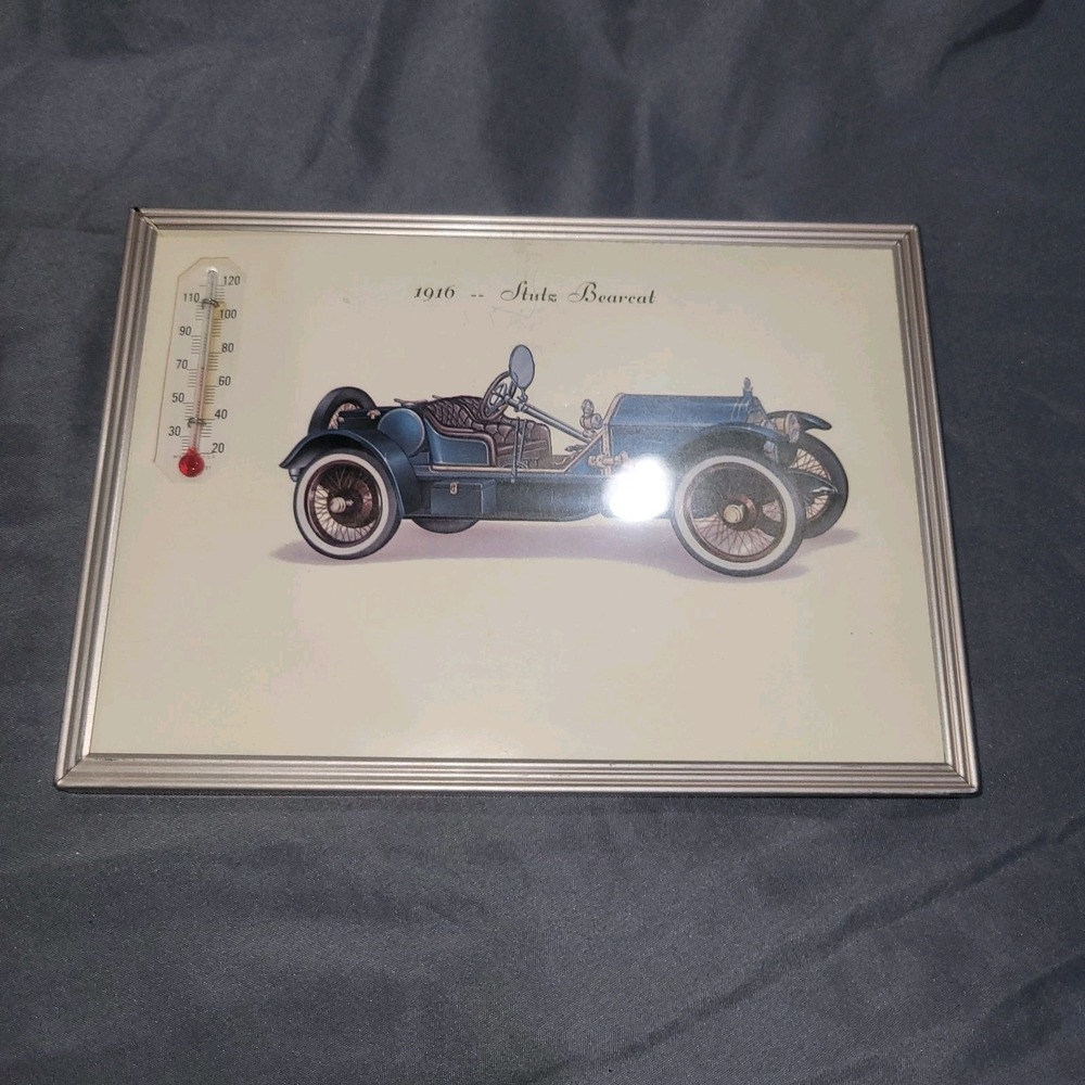 VINTAGE AUTO ADVERTISING  SERVICE CALENDAR THERMOMETER 1972 1916 Stutz Beareat